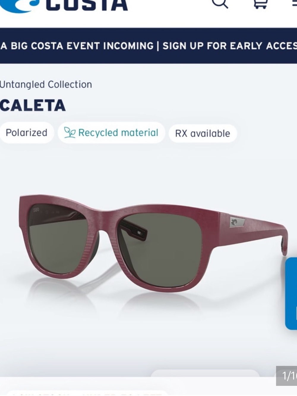 Women's Caleta 580G Polarized
Sunglasses